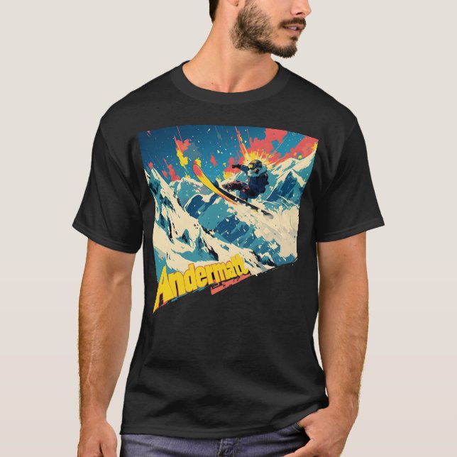 T-shirt Promenez-vous dans l'Allure alpine : Andermatt Ski (Devant)