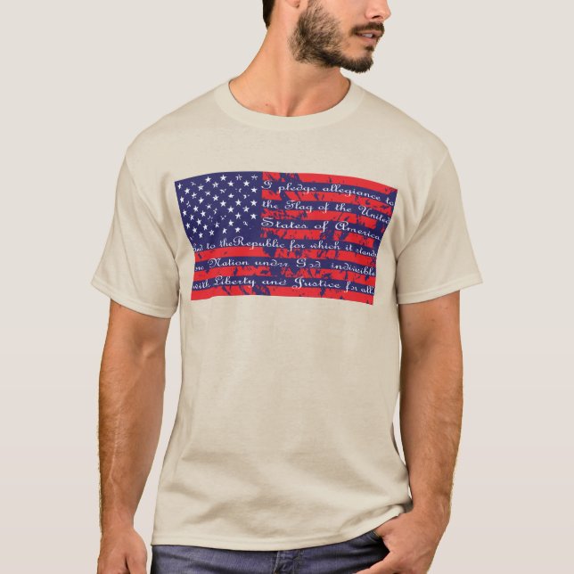T-shirt Promesse d'allégeance au drapeau américain (Devant)