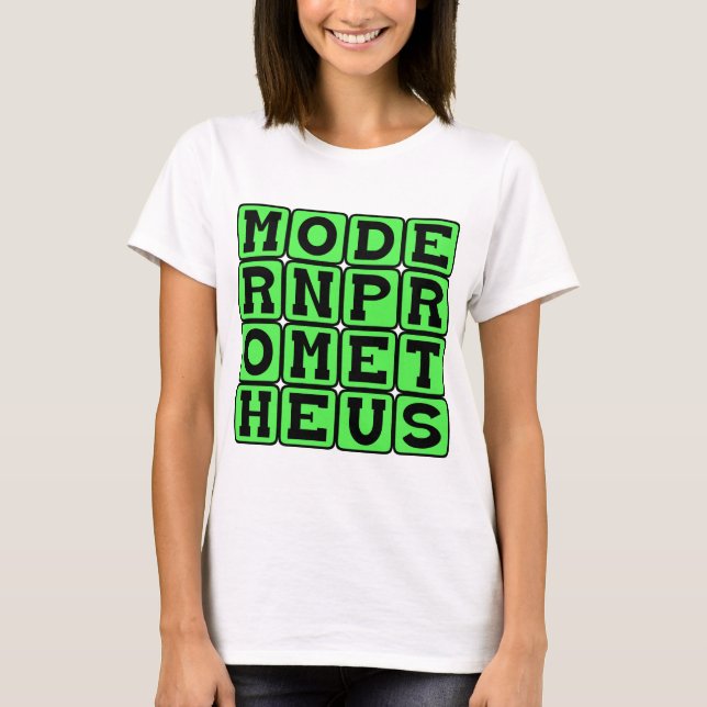 T-shirt Prométhée moderne, Frankenstein de Mary Shelley (Devant)