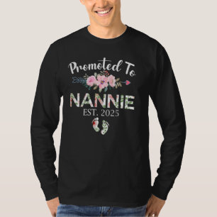 T-shirt Promoté à Nannie 2025 Cadeaux Première fois Grand-