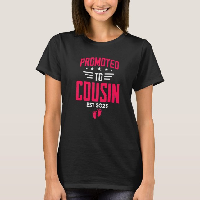 T-shirt Promoted Cousin 2023 I'm Going To Be A Big Cousin  (Devant)