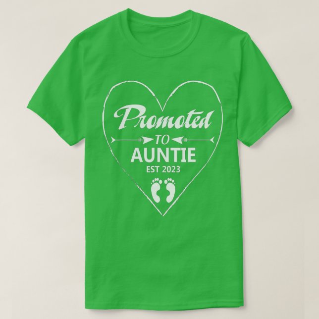 T-shirt Promoted To Aunt EST 2023 Auntie To Be Pregnancy R (Design devant)