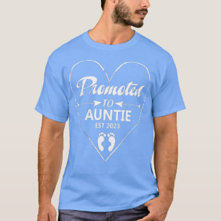 T-shirt Promoted To Aunt EST 2023 Auntie To Be Pregnancy R