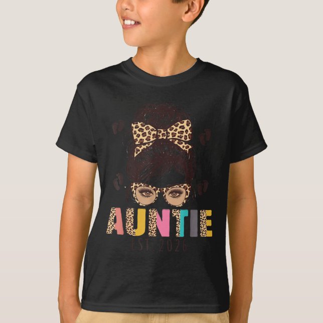 T-shirt Promoted To Auntie Est 2026 Aunt To Be New Aunt Me (Devant)