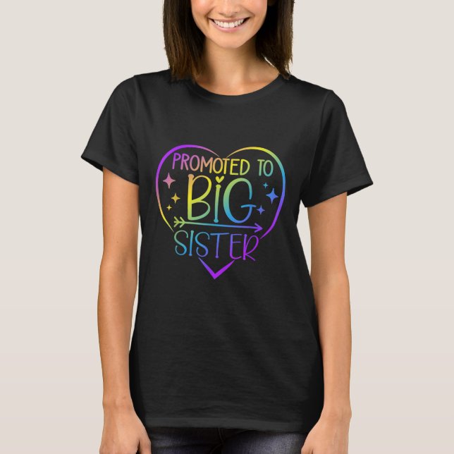 T-shirt Promoted To Big Sister - New Baby Birth Announceme (Devant)