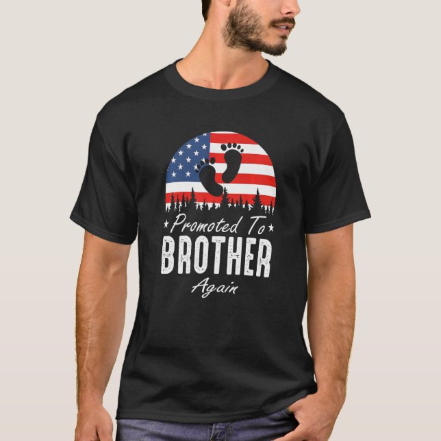 T-shirt Promoted To Brother Again 2024 US Flag Father's Da (Devant)