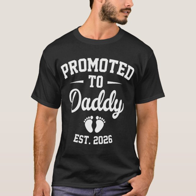 T-shirt Promoted To Daddy Est 2026 Retro Soon To Be Daddy  (Devant)