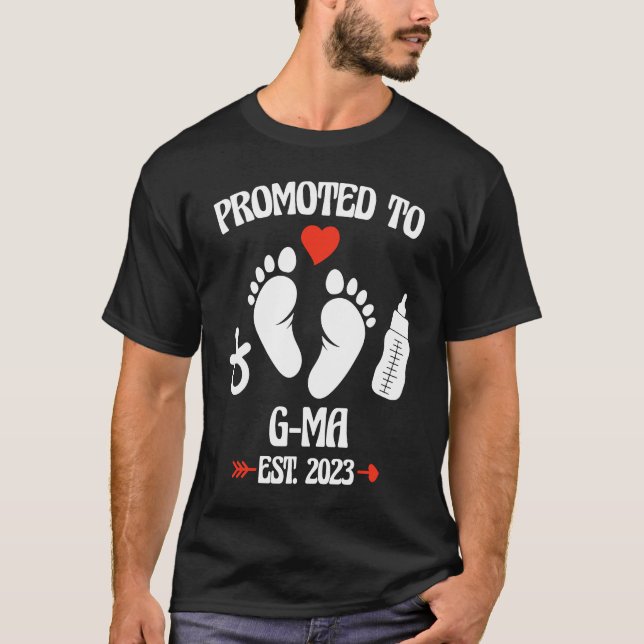 T-shirt Promoted To G Ma 2023 First Time New Grandma Pregn (Devant)