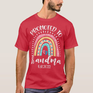 T-shirt Promoted To Grandma EST 2022 Boho Rainbow Mother's