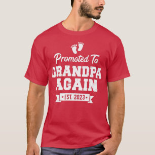 T-shirt Promoted to Grandpa Again 2023 Soon To Be Grandfat