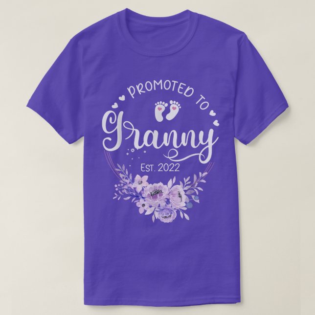 T-shirt Promoted To Granny Est 2022 Women Floral First Tim (Design devant)