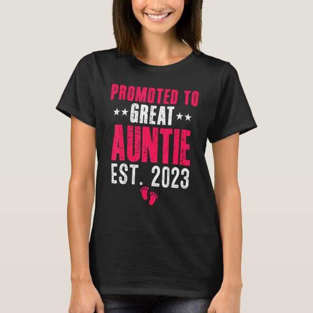 T-shirt Promoted To Great Auntie 2023 Pregnancy Announceme (Devant)