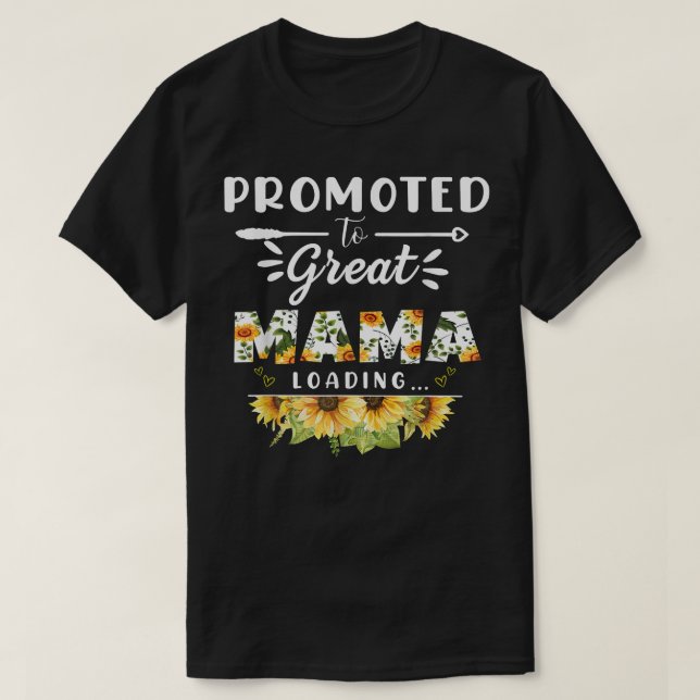 T-shirt Promoted to Great Mama Est 2022 Floral First Time  (Design devant)