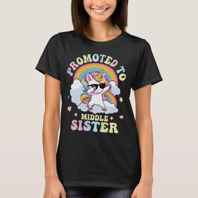 T-shirt Promoted To Middle Sister Unicorn (Devant)