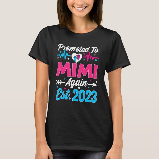 T-shirt Promoted To Mimi Again 2023 Soon To Be Mom Pregnan (Devant)