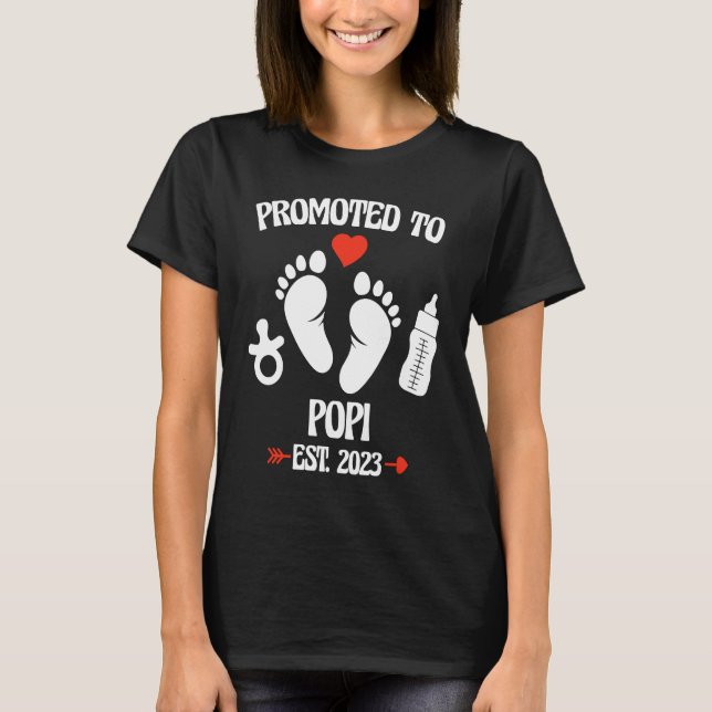T-shirt Promoted To Popi 2023 First Time New Grandpa Pregn (Devant)