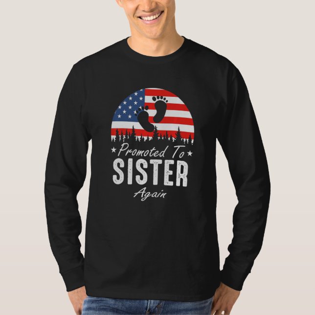T-shirt Promoted To Sister Again 2024 US Flag Father's Day (Devant)