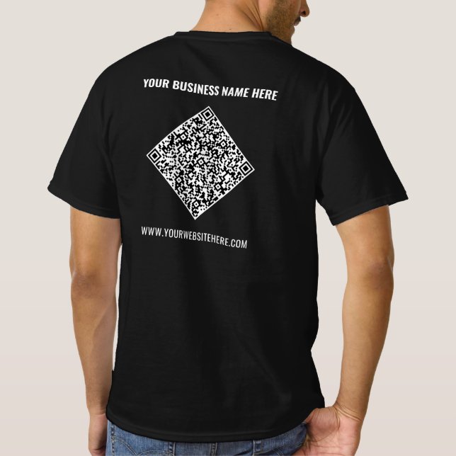T-shirt promotionnel avec votre QR Code et texte p (Dos)