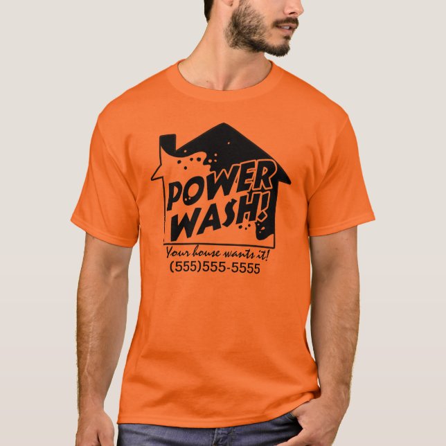 T-shirt promotionnel d'affaires de lavage de (Devant)