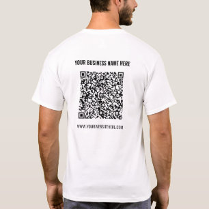 T-shirt promotionnel Votre QR Code Info Nom Site W