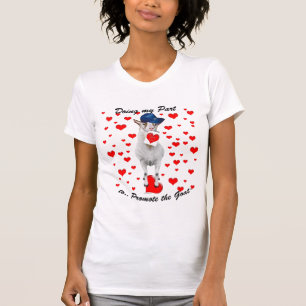 T-shirt Promouvoir la chèvre - Billy chèvre avec les coeur