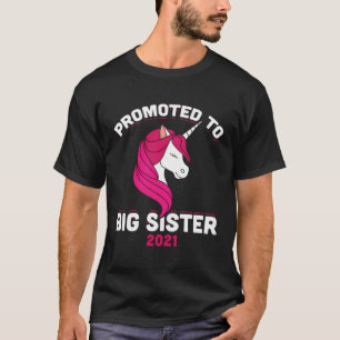 T-shirt Promu À Big Sister 2021 Unicorn Première Fois Big
