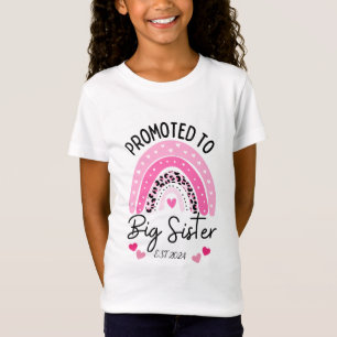 T-Shirt Promu À Big Sister 2024, Mignonne Arc En Ciel