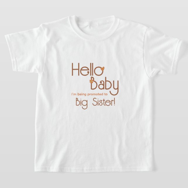 T-shirt Promu à Big Sister Hello Baby Retro Kids (Poser)