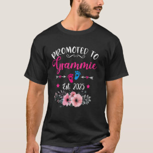 T-shirt Promu À Grammie Est. Mère florale drôle 2025