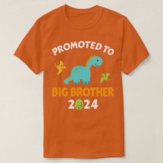 T-shirt Promu à grand frère 2024 avec dinosaure nouveau ba (Design devant)