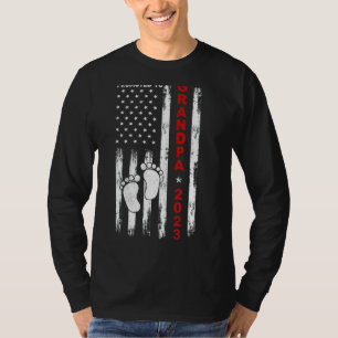 T-shirt Promu À Grand-Père 2023 Us Drapeau Nouveau Grand-P