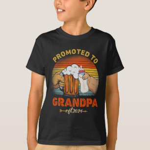 T-shirt Promu À Grandpa Est 2024 Fête des pères Vintage