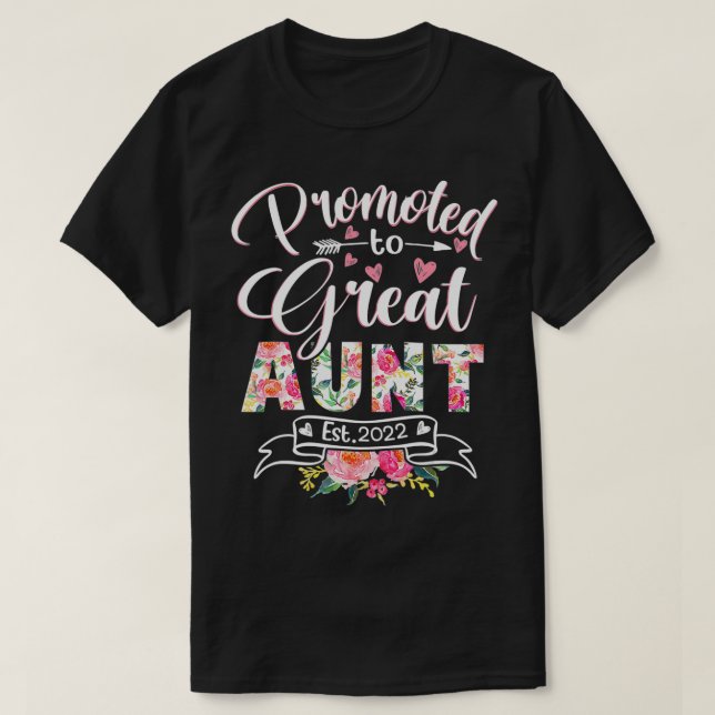 T-shirt Promu à Great Tante Est 2022 Funny Floral First (Design devant)