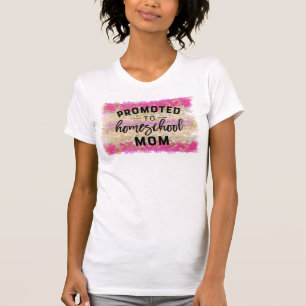 T-shirt Promu À Homeschool Maman - Parties scintillant Aqu