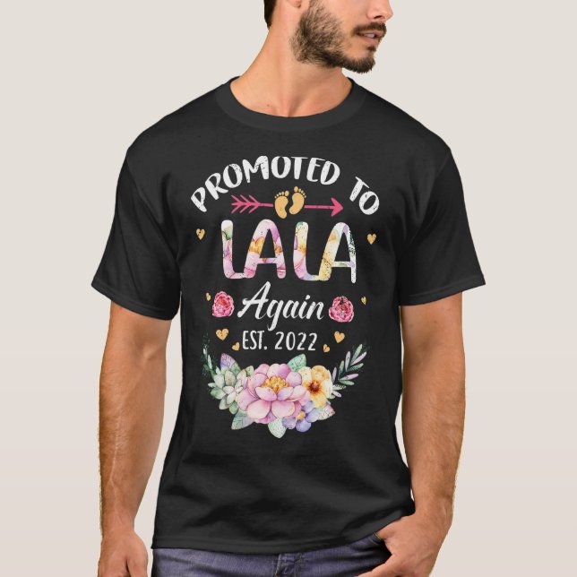 T-shirt Promu À Lala De Nouveau 2022 Flower Grandma Announ (Devant)