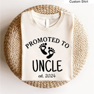 T-shirt Promu à oncle / faire-part de grossesse blanc