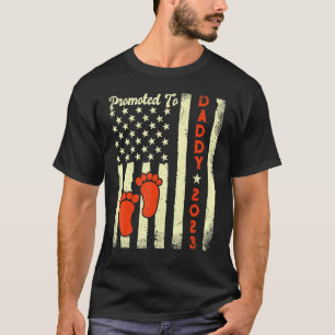 T-shirt Promu À Papa 2023 Première Fois Nouveau Papa Améri