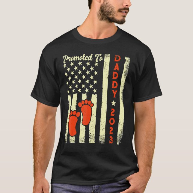 T-shirt Promu À Papa 2023 Première Fois Nouveau Papa Améri (Devant)