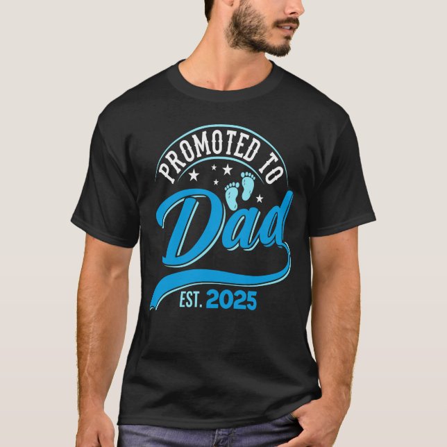 T-shirt Promu À Papa 2025 Nouveau Papa Premier (Devant)