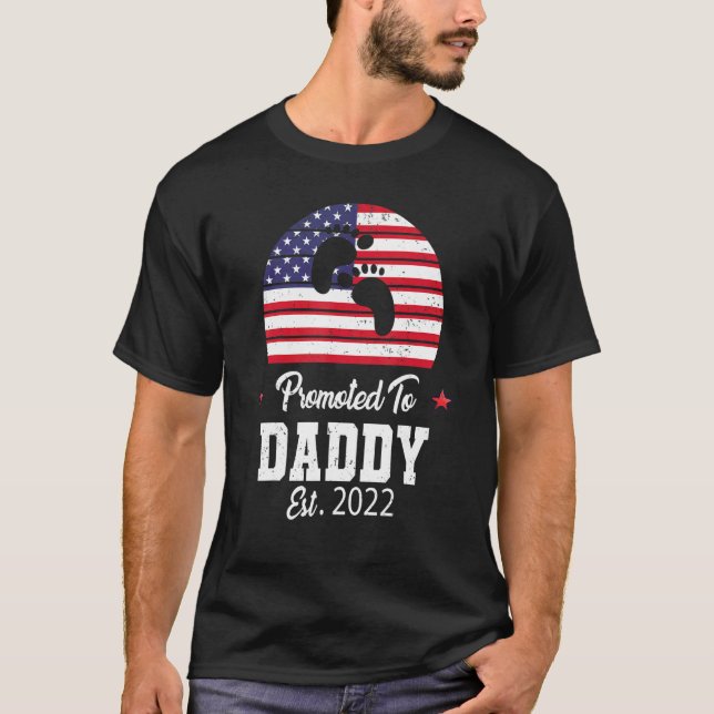 T-shirt Promu À Papa Nouveau Papa 2022 Première Fois Père  (Devant)