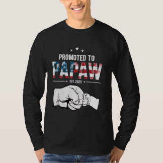 T-shirt Promu À Papaw Est 2025 Première Fois Papaw Père