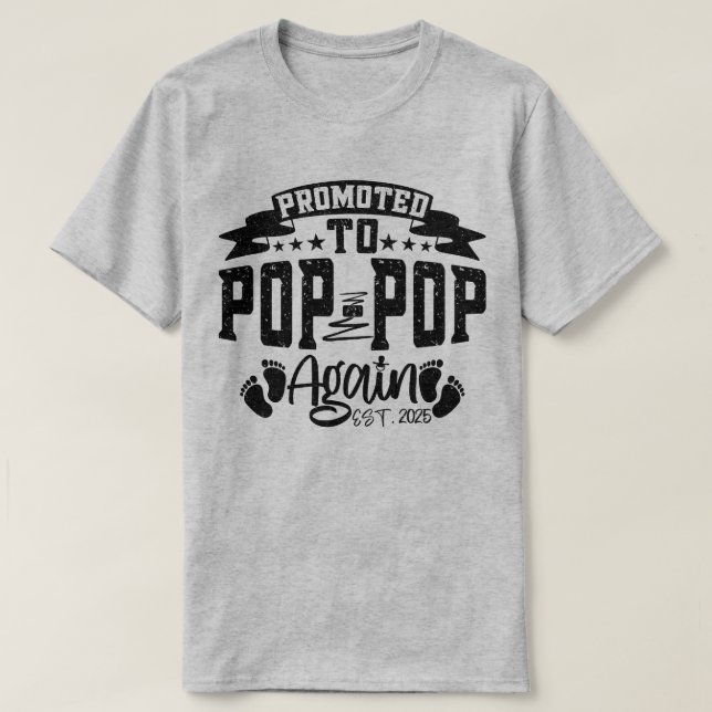 T-shirt Promu À Pop Pop De Nouveau Est 2025 Amusant Grand- (Design devant)