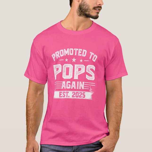 T-shirt Promu À Pops Est 2025 Bientôt Être Pères Pops (Devant)