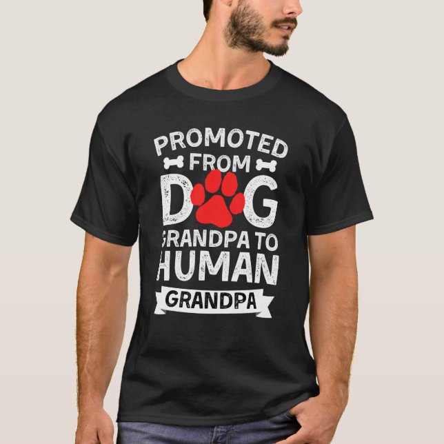 T-shirt Promu De Grand-Père De Chien À Grand-Père Humain (Devant)