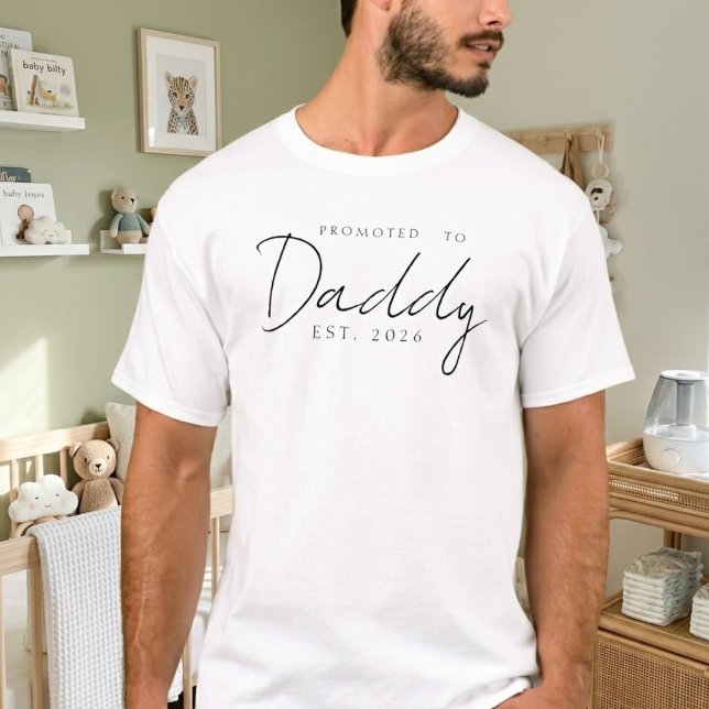 T-shirt Promu en Papa Classique Année de Création Script D (Créateur téléchargé)
