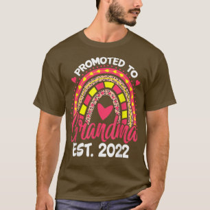 T-shirt Promu grand-mère Est 2022 Léopard Arc-en-ciel Moth
