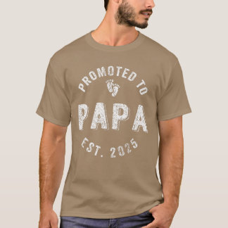 T-shirt Promu Papa Est 2025 Premier Grand-père rétro r