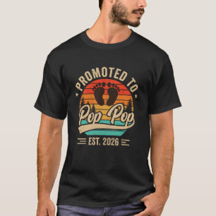 T-shirt Promu Pop Pop Est 2026 Grands-parents Bébé Annonce