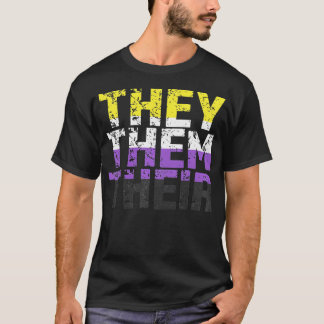 T-shirt Pronoms de fierté Agender Non Binaire They Them Th