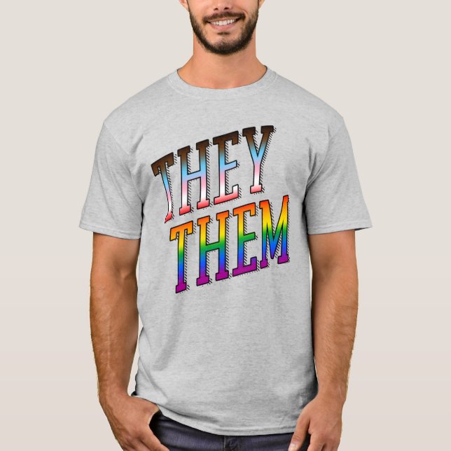 T-shirt Pronoms de progrès Ils Eux (Devant)